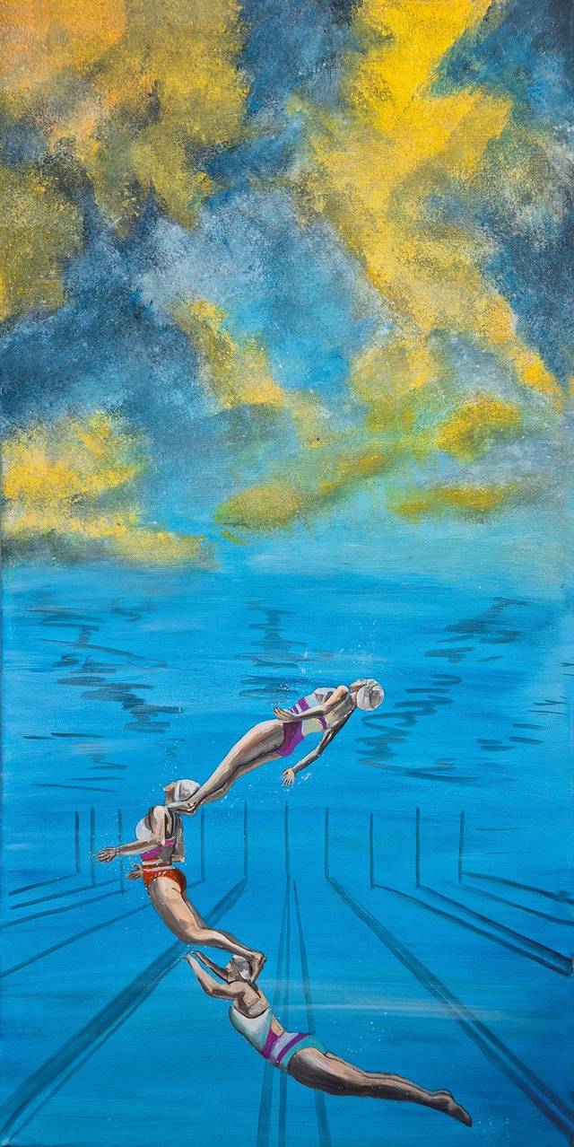 Synchronschwimmerinnen – Silke Ballheimer – Acryl