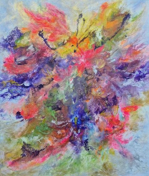 Blütenzauber – Claudia Böheim – Mixed Media auf Leinwand