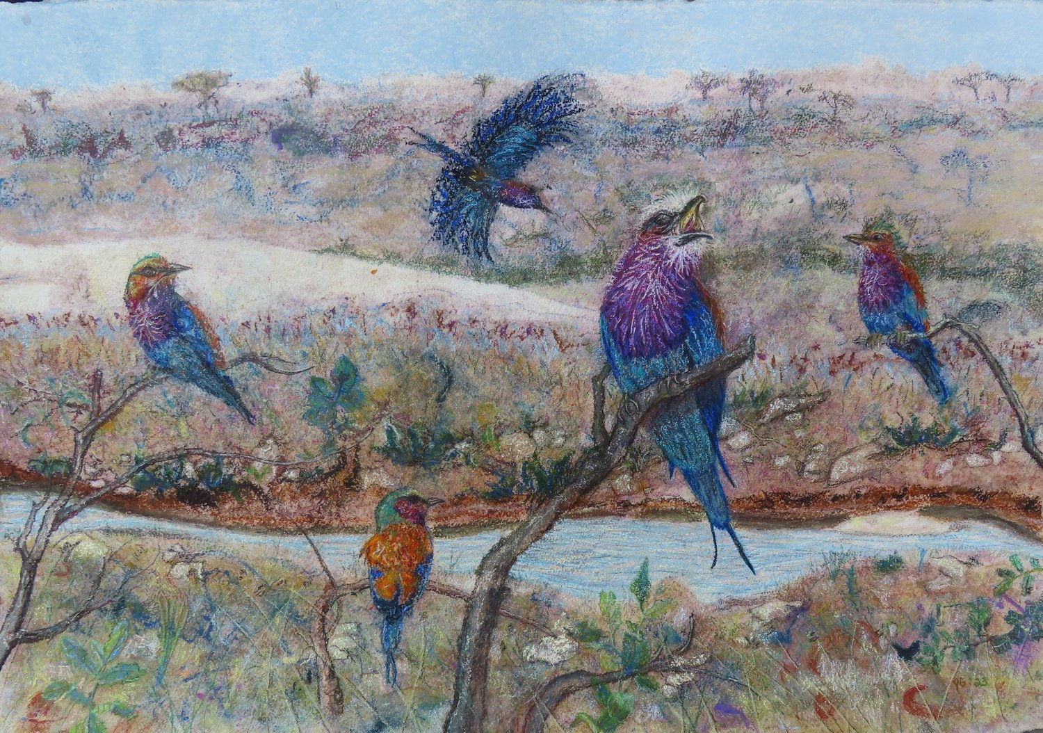 Fließendes Farbenspiel der Savanne – Jacklyn Gratzfeld – Pastel