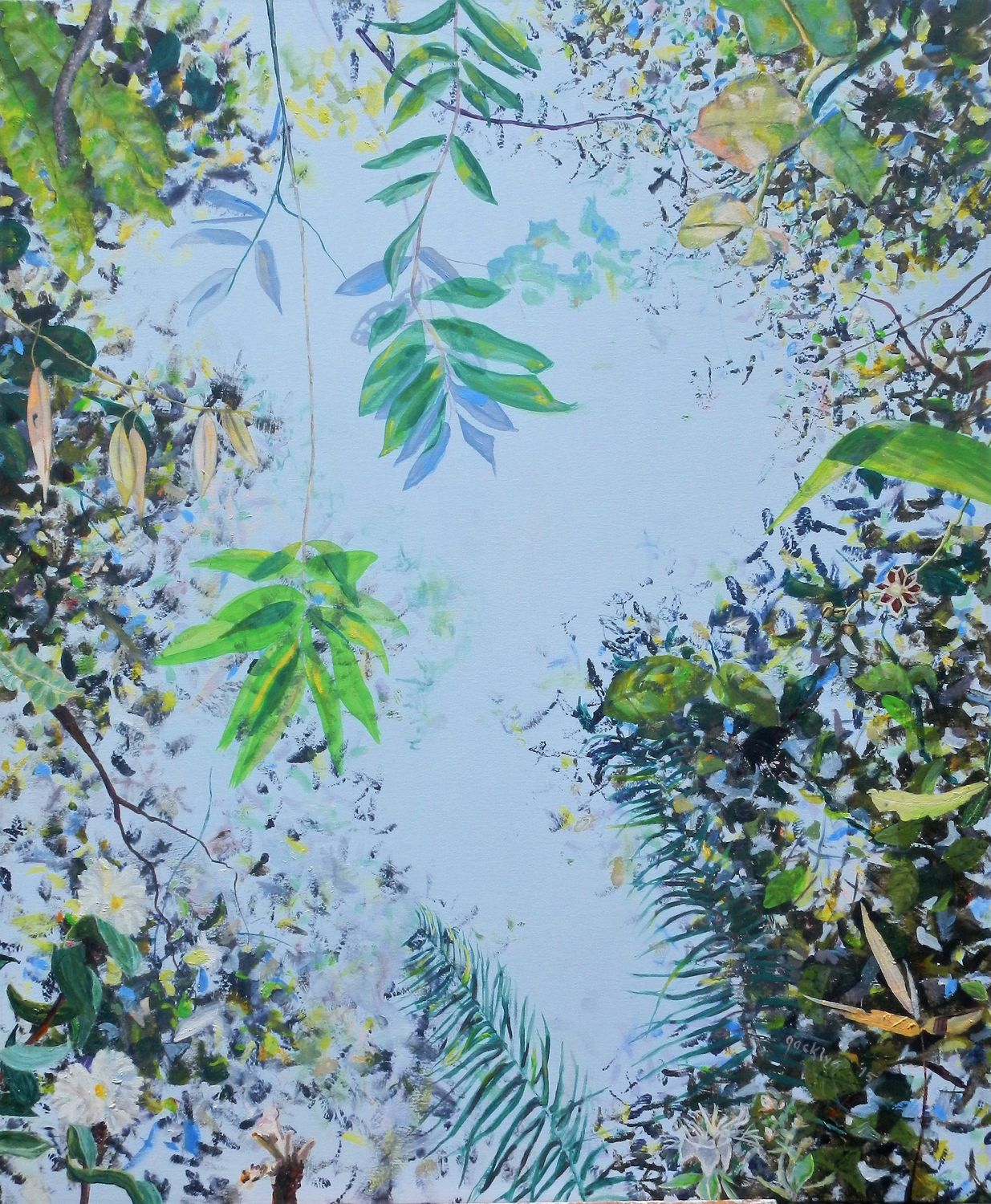 Biodiversität - Das Singapore Lion Skylight – Jacklyn Gratzfeld – Öl auf Leinwand