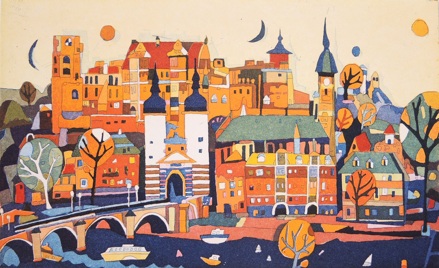 Heidelberg – Gerhard Hofmann – Farbradierung