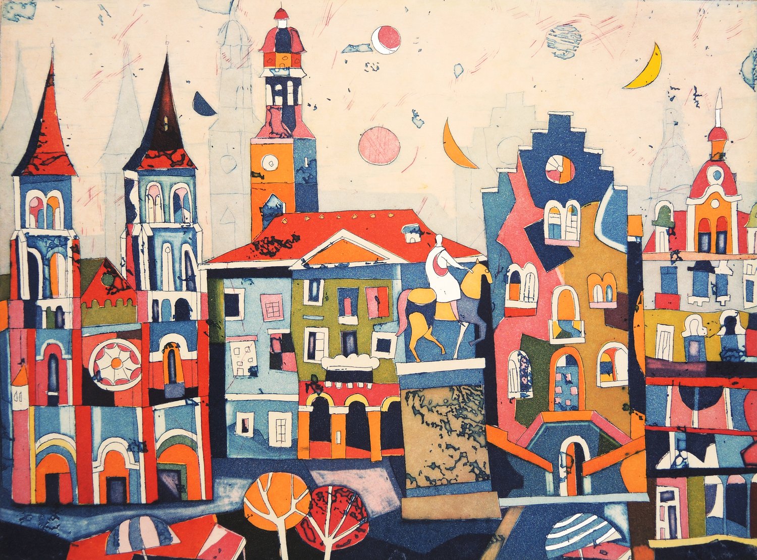 Landau – Gerhard Hofmann – Farbradierung