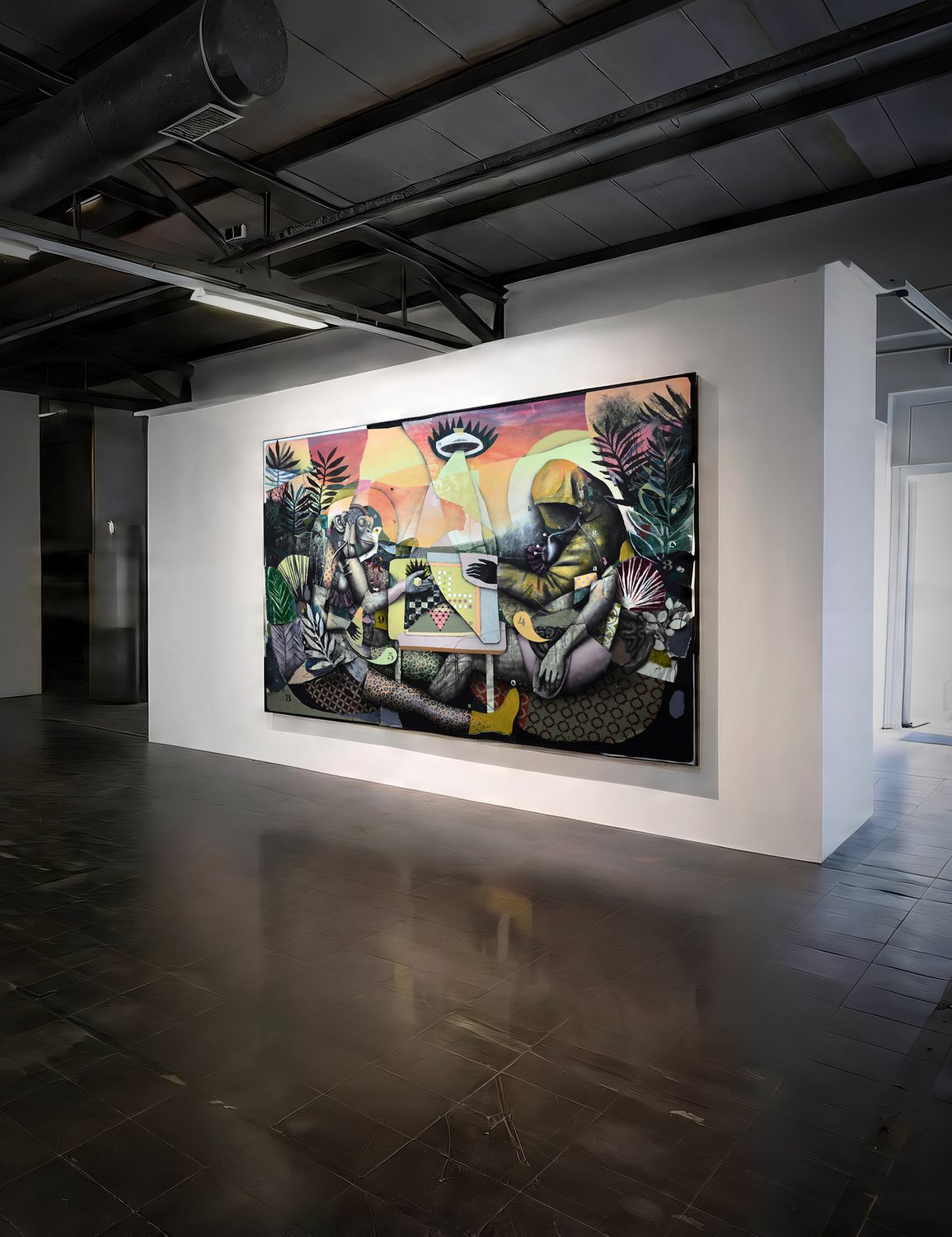 ufo affe tod – Dominik Schmitt – Mischtechnik auf Leinwand