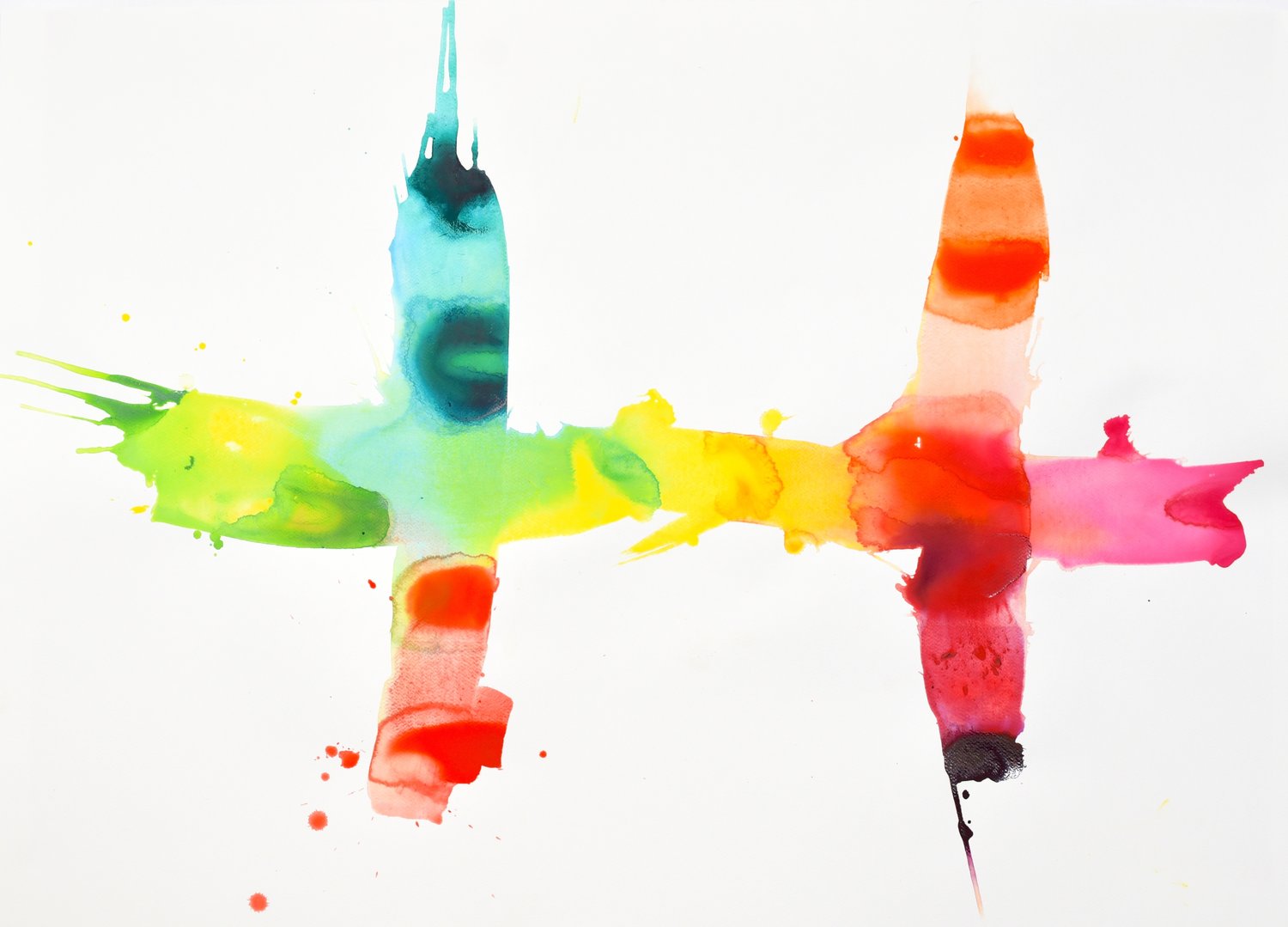 "Doppelkreuz" – Klaus Schmitt – Aquarell auf Bütten