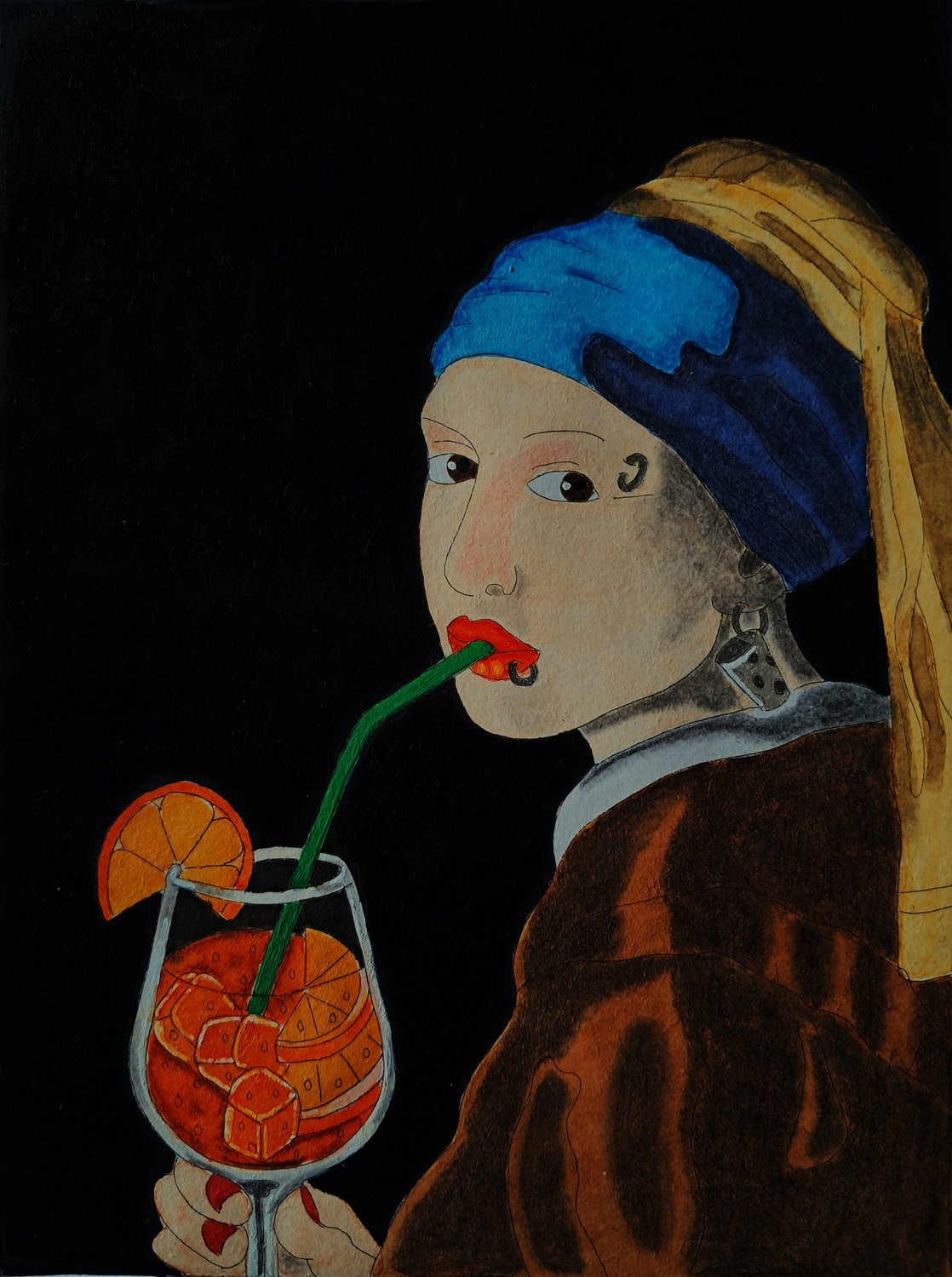 Des isch kän Witz, ich trink Aperol-Spritz – Wolfgang Vester – Radierung