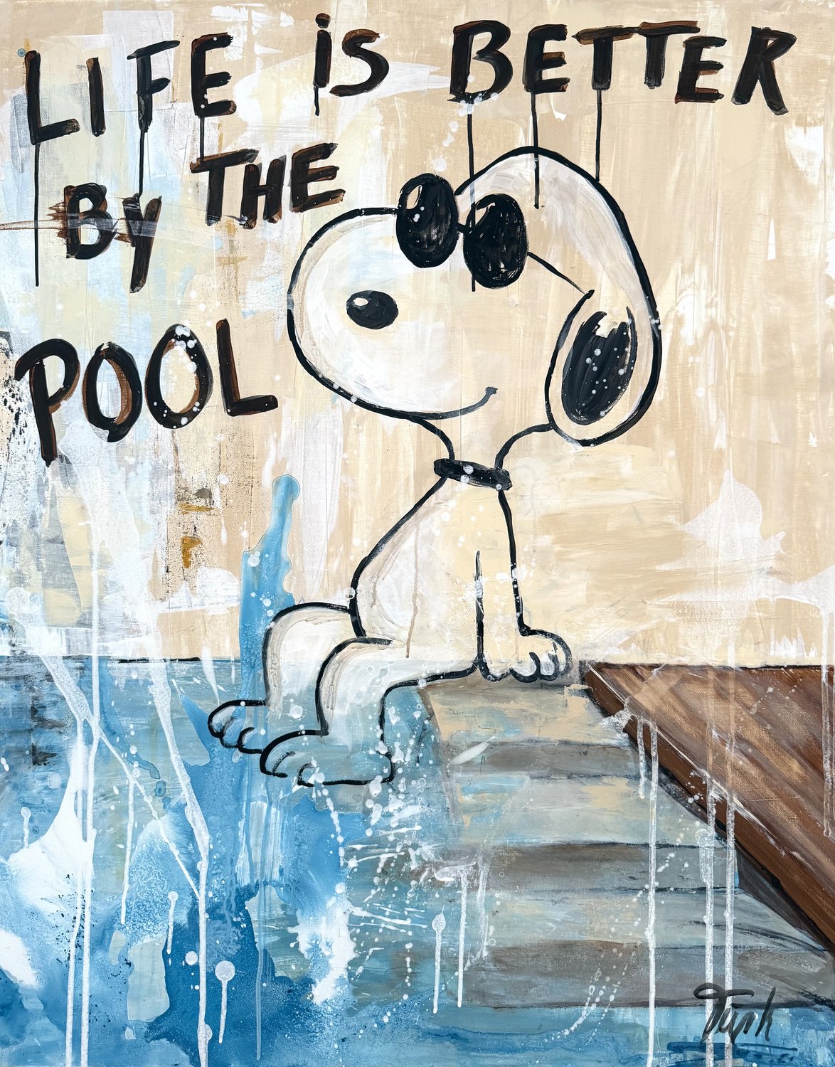 Snoopy am Pool – Sabine Türk – Acryl