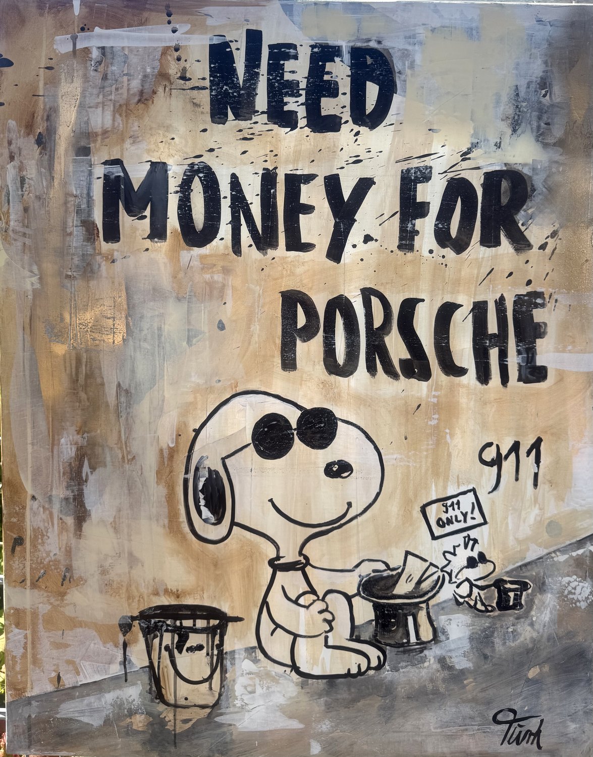 Snoopy need money – Sabine Türk – Acryl
