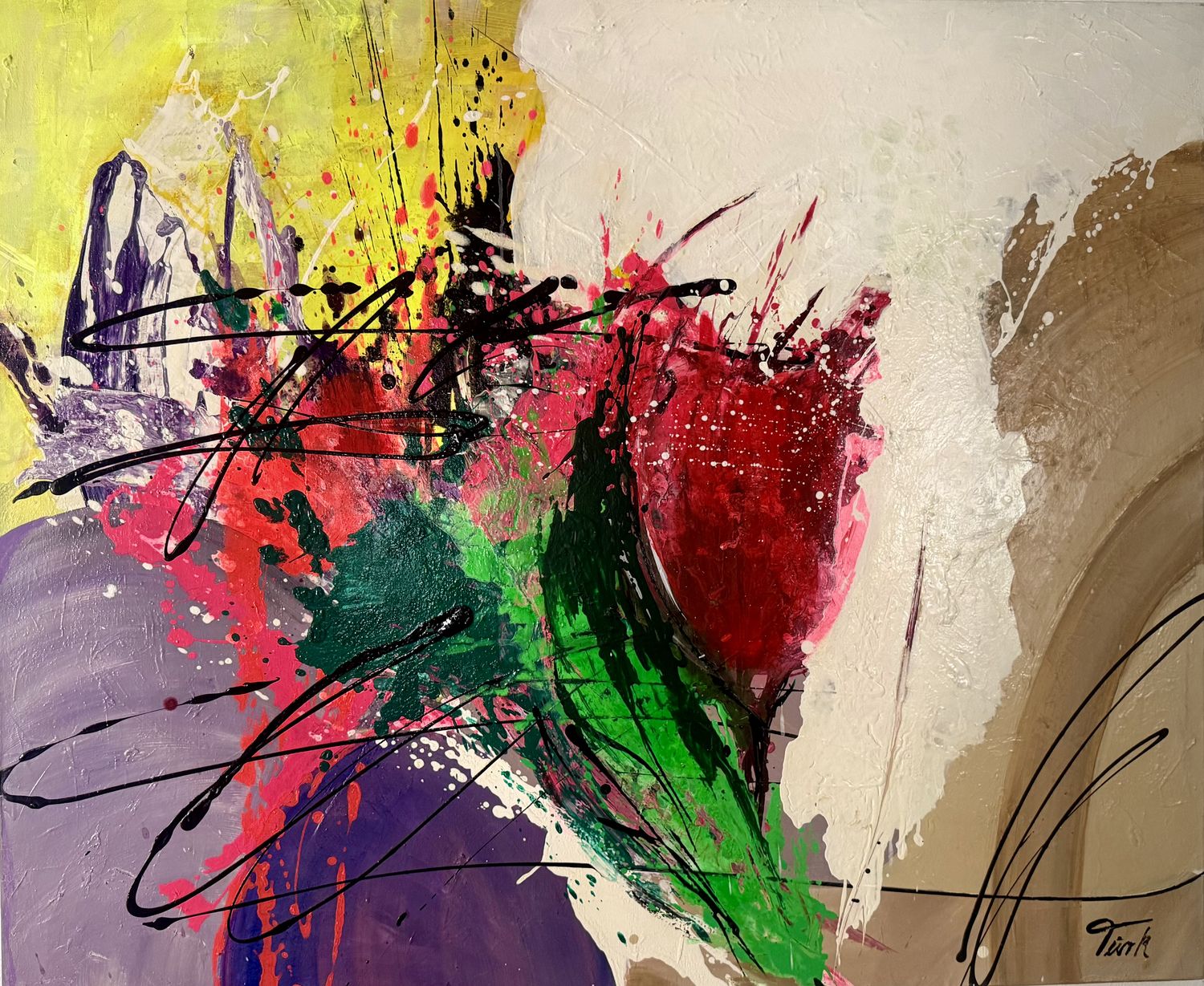 Tulpe Abstrakt – Sabine Türk – Acryl