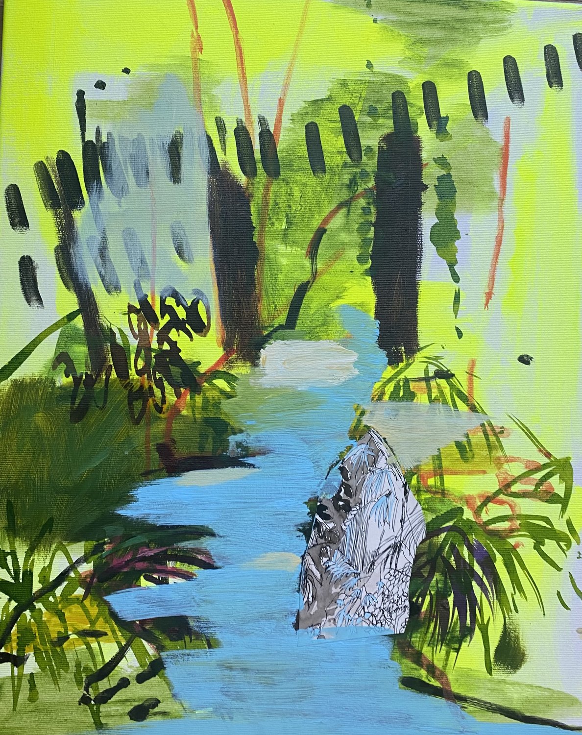 Experiment Landschaft – Gabriele Willberg – Mischtechnik auf Leinwand
