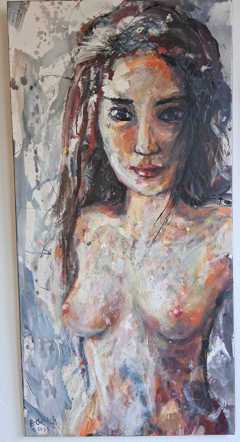 Nacktes Modell – Martin Eckrich – Mischtechnik auf Leinwand