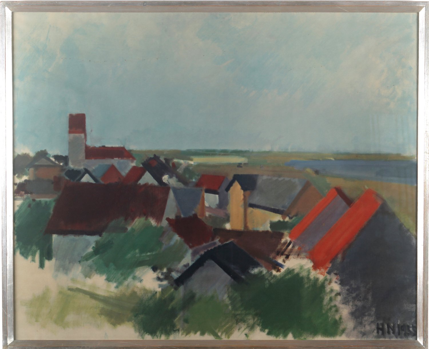 Stadt am See – Monogramm HN – Pastell