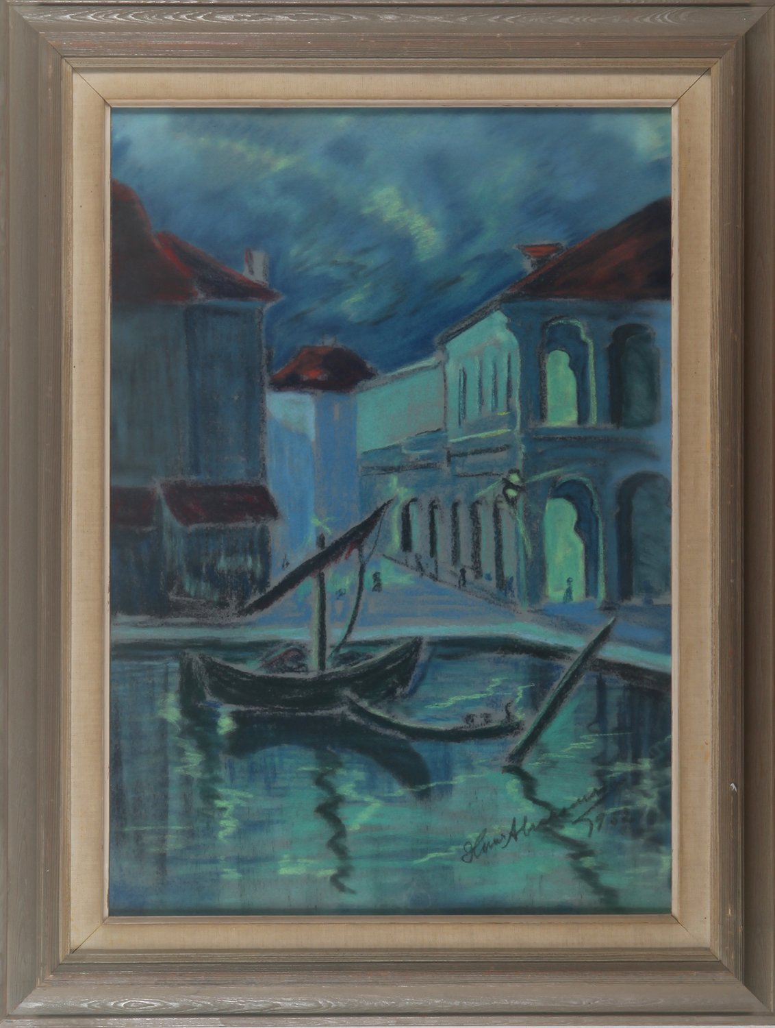 Hafenszene – Hans Abrahamson – Pastell