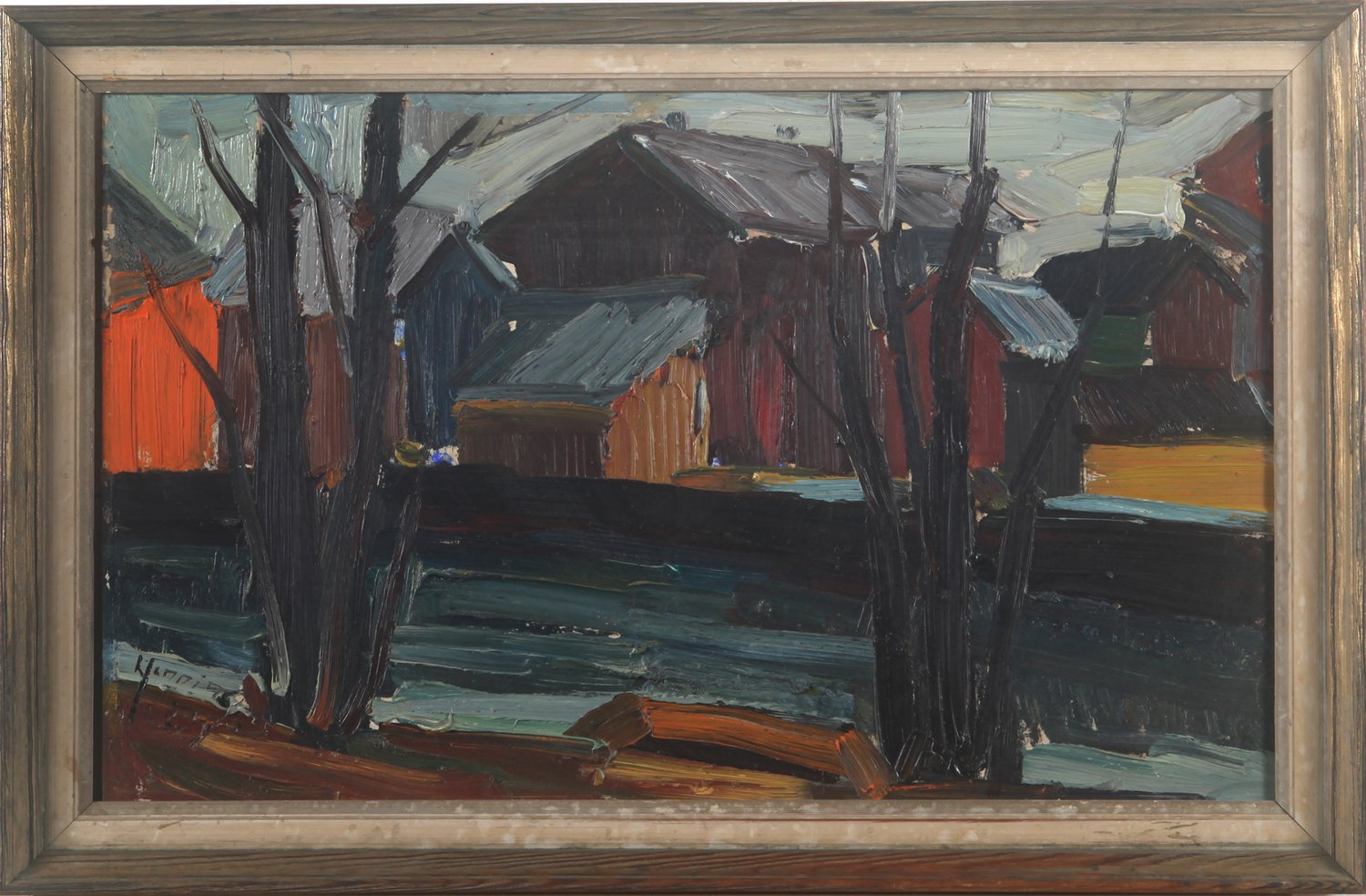 Expressive Landschaft – Henning – Öl auf Platte