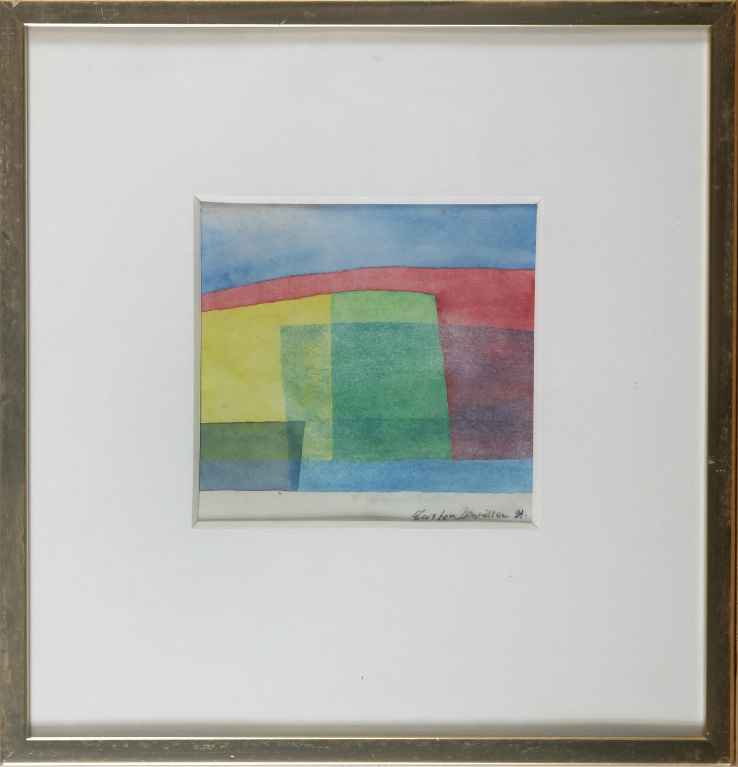 Abstrakte Komposition – n. unleserlich signiert – Aquarell