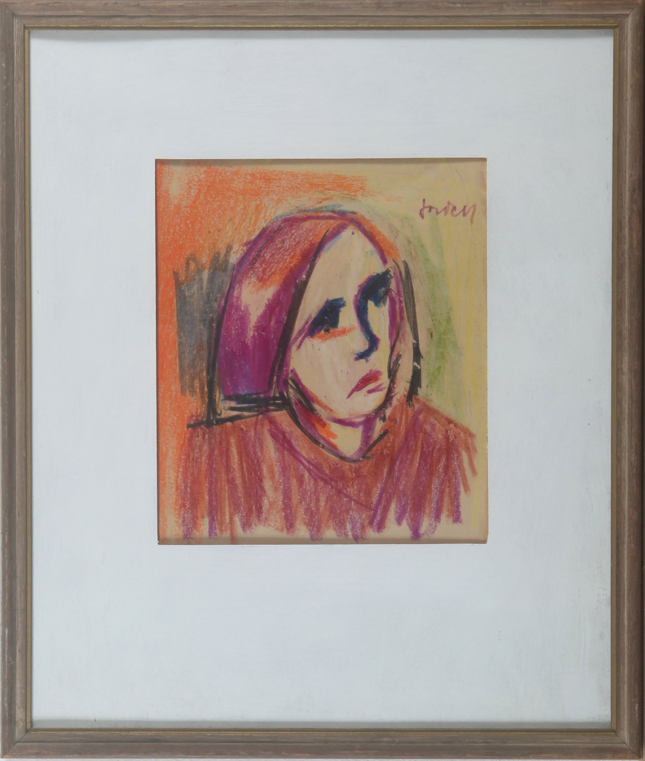 Frauenportrait – Ivan Jordell – Wachskreide