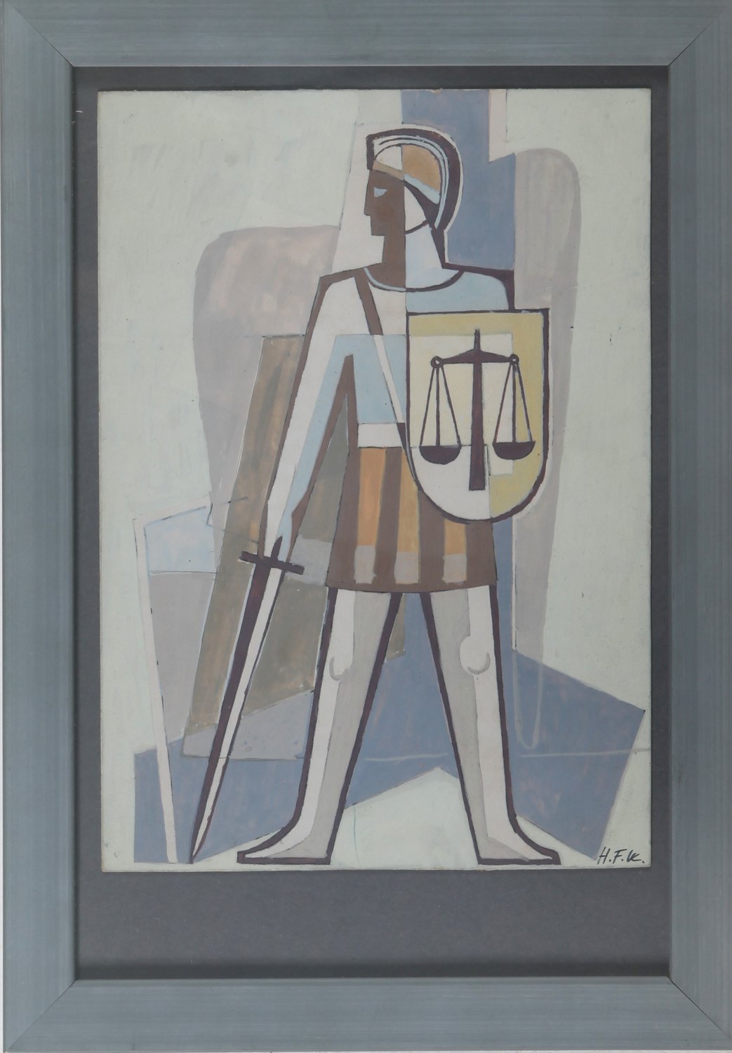 Schildträger – Heinz F. Kirchner – Gouache