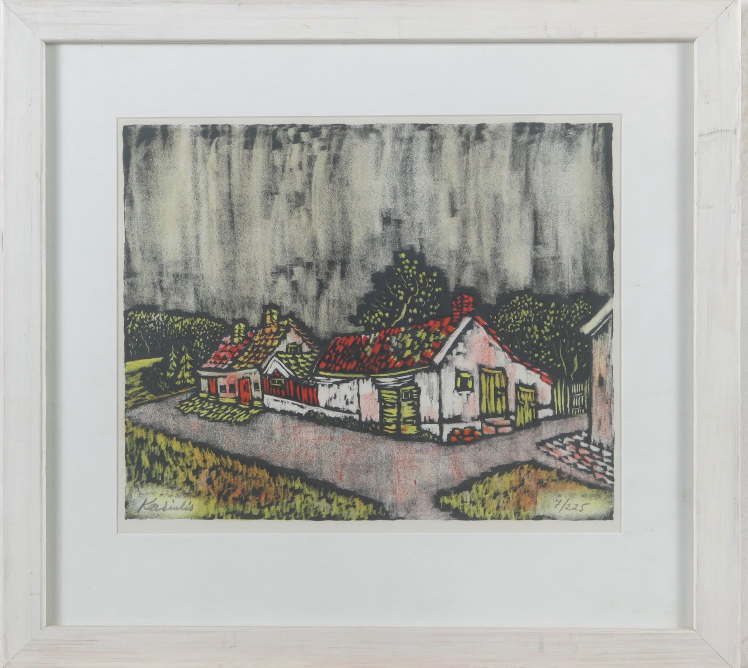 Häuserszene – Vytautas Kasiulis – Lithographie 7/225