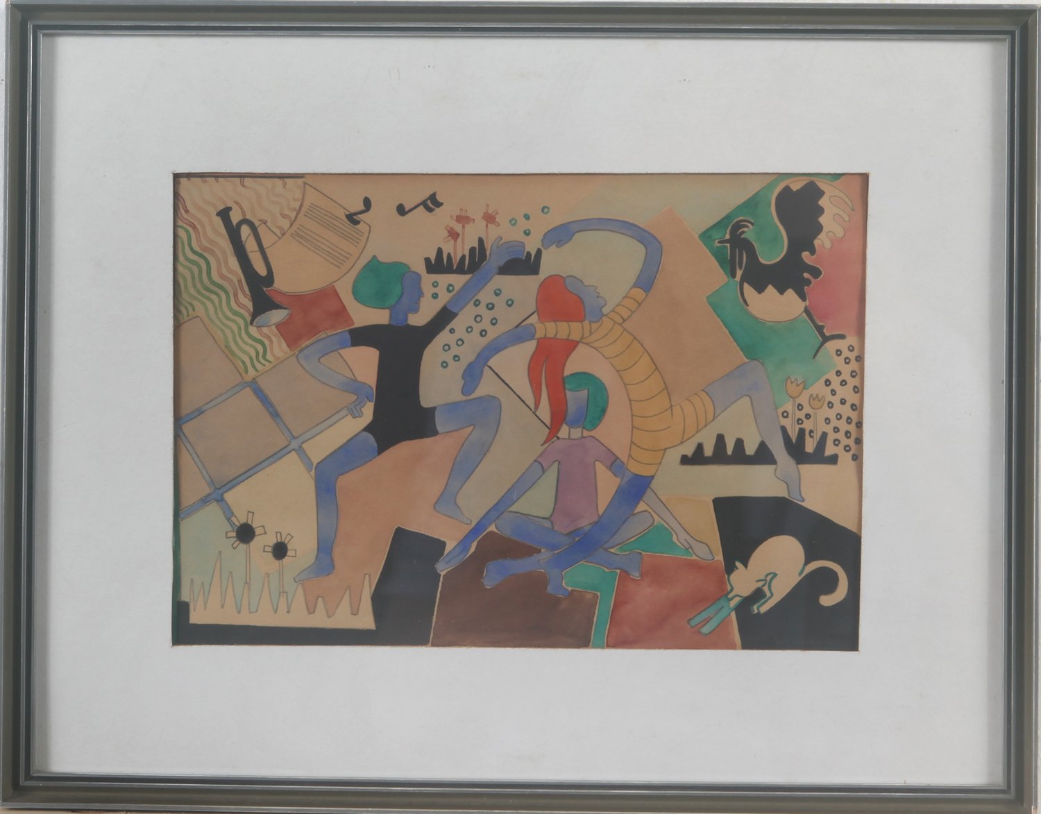 tanzende Figuren – möglicherweise Edin Wedin – Gouache