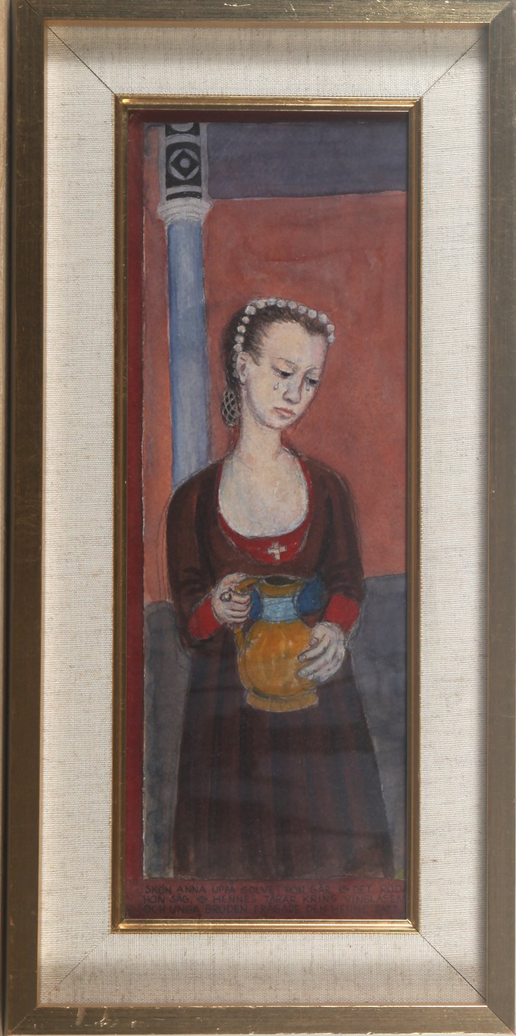 Mädchen mit Krug – Birger Ljungquist – Mischtechnik