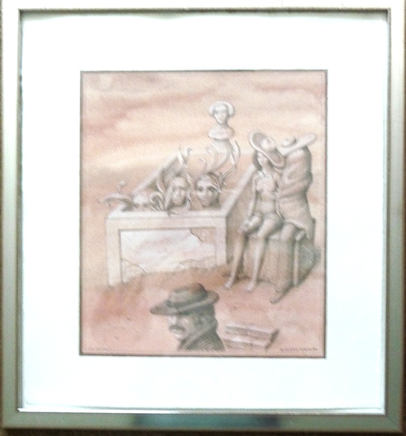 Otfried H. Culman, 1949 Billigheim, Mischtechnik "Der Gärtner" – Matthias Möndel – Mischtechnik, Bleistift/Aquarell