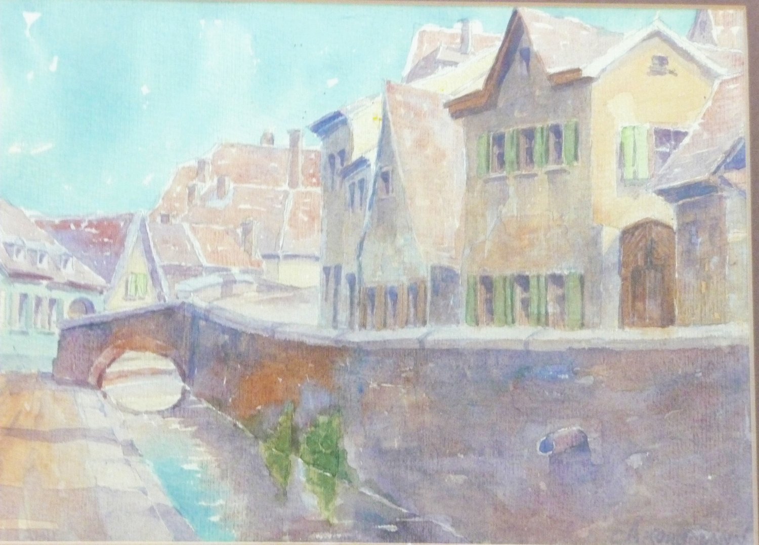 Karl Korbmann, 1894 - 1958 Bad Dürkheim " Partie an der Isenach in Bad Dürkheim" – Matthias Möndel – Aquarell