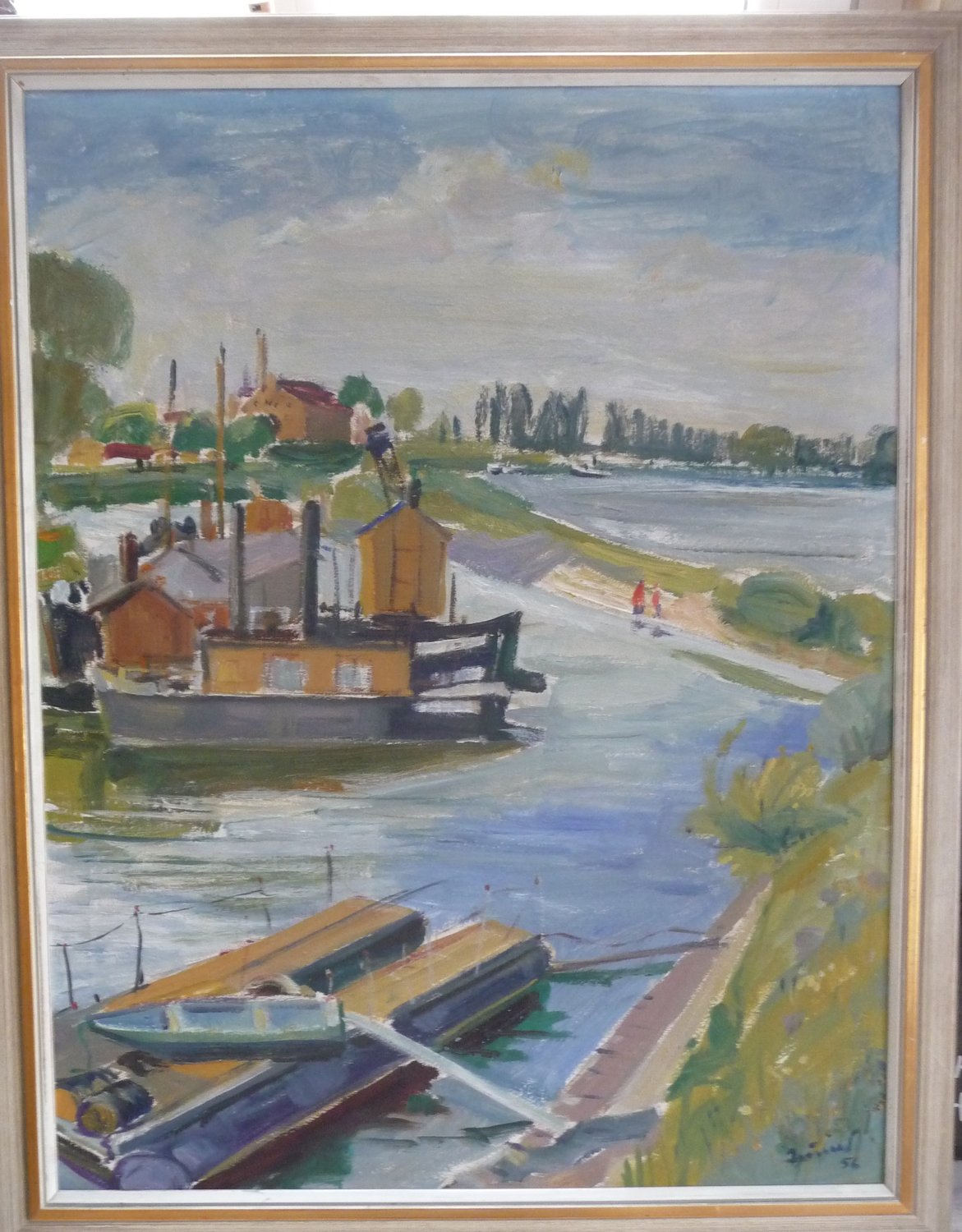 "Alter Hafen" bei Speyer – Günther Zeuner – Öl auf Leinwand