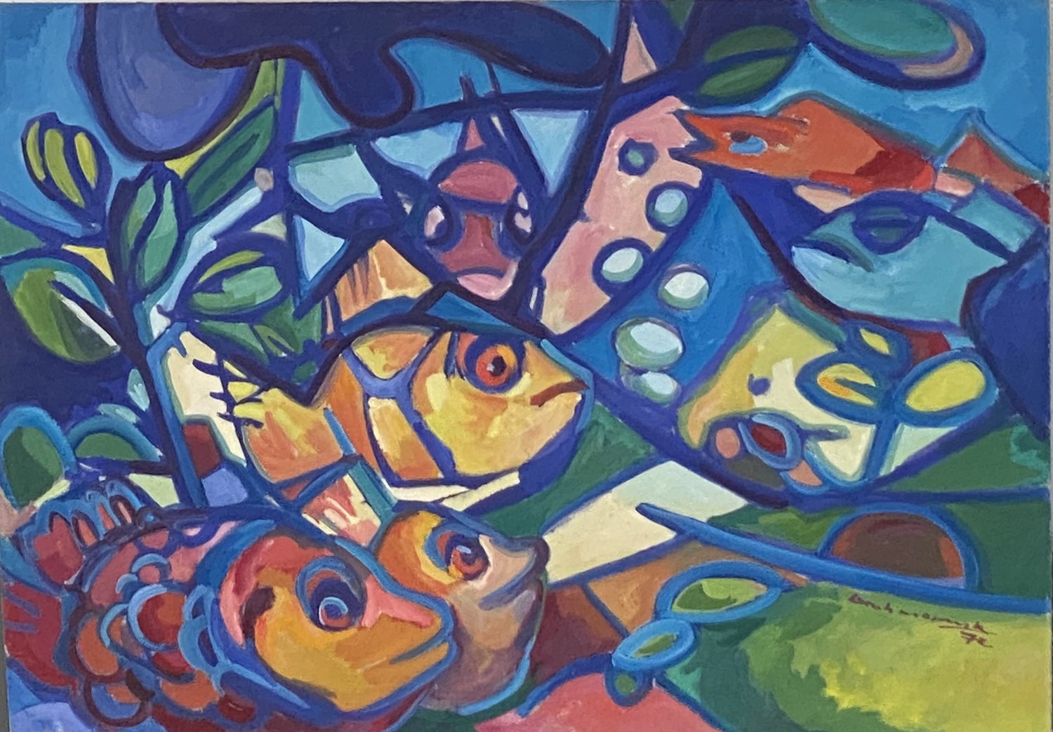 Fische – Rolf Grohmann – Öl auf Karton